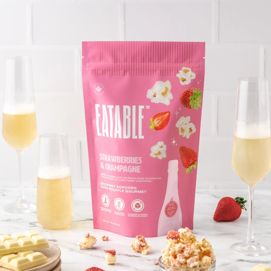 Strawberries & Champagne - Gourmet White Chocolate Popcorn