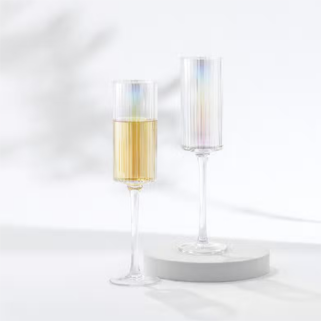 Christian Siriano Chroma Iridescent Champagne Glass Flutes